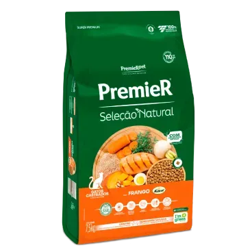 Racao Premier Selecao Natural Gatos Castrados Frango 7.5kg lateral